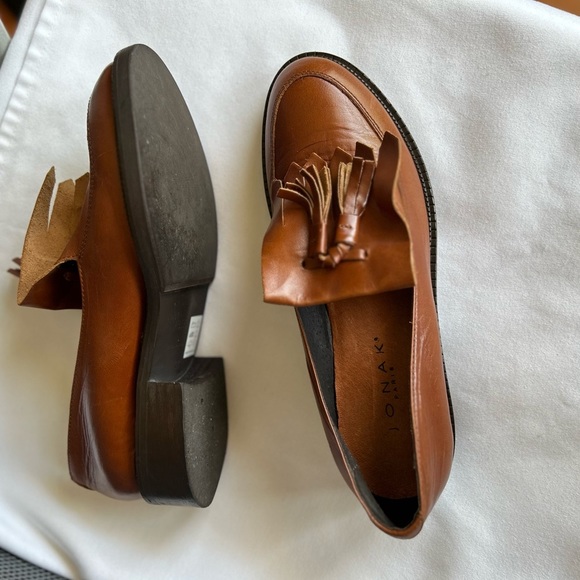 🚨⬇️🤑Jonak Paris Brown Leather Brogue Fringe Mocasines Loafers size 7-7.5 - Picture 10 of 14